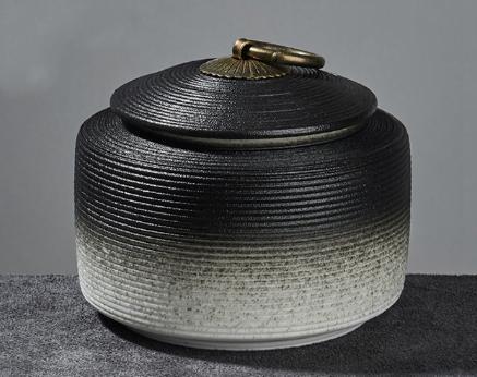 Keramische urn wit/zwart 750ml, Verzamelen, Beelden en Beeldjes, Verzenden