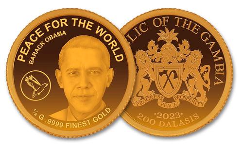 Kleinste goud munt Barack Obama 2023 AU, Postzegels en Munten, Munten en Bankbiljetten | Verzamelingen, Verzenden