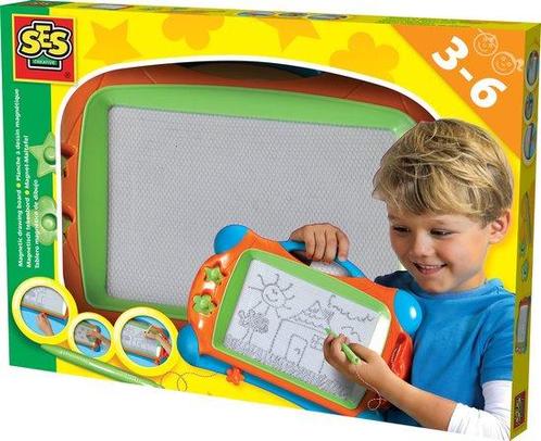 SES - Magnetisch tekenbord - 25x34cm - met pen en 2 stempels, Kinderen en Baby's, Speelgoed | Overig, Ophalen of Verzenden