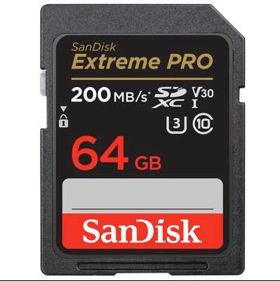 Sandisk 64GB SD Extreme Pro UHS-I U3 V30 200mb/s, Audio, Tv en Foto, Fotografie | Fotostudio en Toebehoren, Zo goed als nieuw
