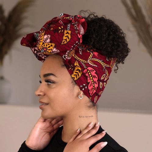 Afrikaanse Rode Floral life / hoofddoek - headwrap, Kleding | Dames, Hoeden en Petten, Nieuw, Ophalen of Verzenden