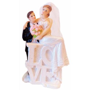 Bruiloftstaart poppetjes LOVE type 2 - Bruidstaart spullen