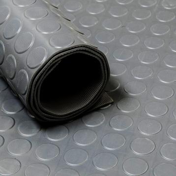 Rubber loper / rubbermat op rol Noppen 3mm grijs - Breedte