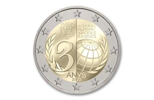 2 euro 30 jaar VN-lid 2023 - Andorra, Postzegels en Munten, Munten | Europa | Euromunten, Verzenden