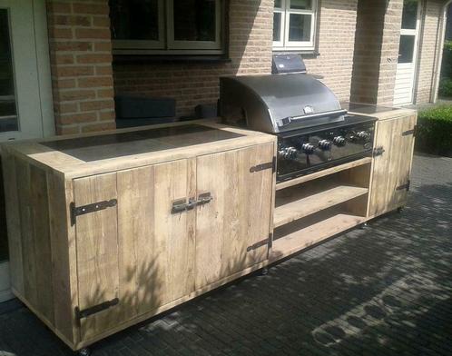 Buitenkeuken | Steigerhout | barbecue | 300x70 | Maatwerk, Tuin en Terras, Buitenkeukens, Nieuw, Vrijstaand