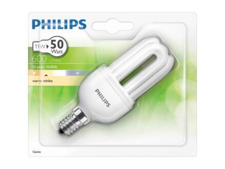 Philips Genie Spaarlamp 11W E14, Huis en Inrichting, Lampen | Losse lampen, E14 (klein), Nieuw, Minder dan 30 watt, Spaarlamp