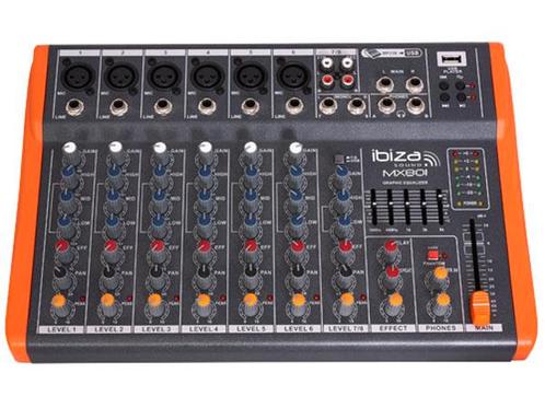 Ibiza Sound MX801 8 Kanaals Stage Mixer Studio Mengpaneel, Muziek en Instrumenten, Microfoons, Nieuw, Verzenden