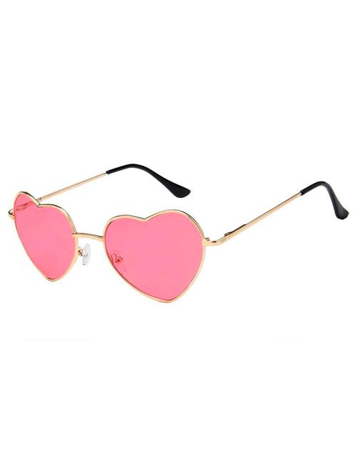 Hartjes Zonnebril Goud Montuur Roze Glazen Gouden Hippie Bri, Sieraden, Tassen en Uiterlijk, Zonnebrillen en Brillen | Dames, Roze