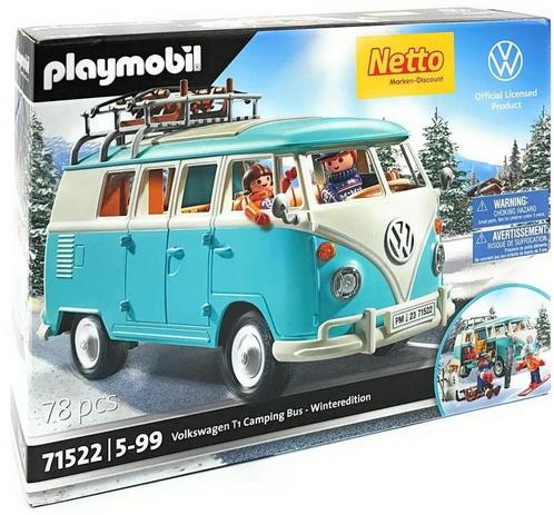 PLAYMOBIL 71522 Volkswagen T1 Campervan – Wintereditie, Kinderen en Baby's, Speelgoed | Kinderpuzzels, Nieuw, Meer dan 50 stukjes