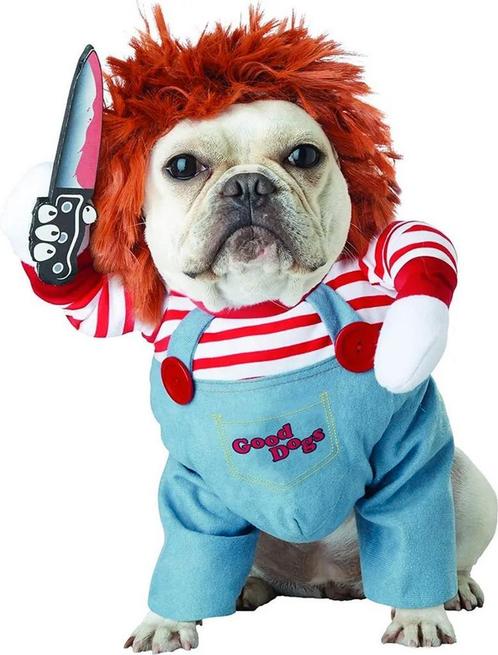 Honden kostuum Chucky the horror Clown 3-delig, Dieren en Toebehoren, Honden-accessoires, Nieuw, Verzenden