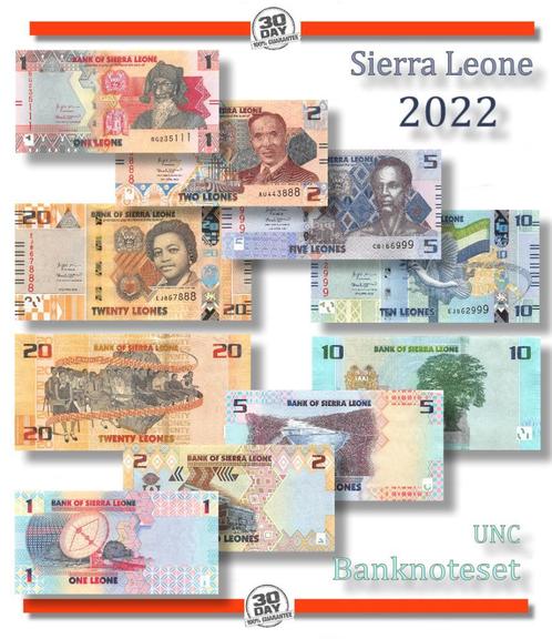 Sierra Leone Complete Set 2022 Unc , Bij Banknote24.eu, Postzegels en Munten, Bankbiljetten | Afrika, Setje, Overige landen, Ophalen of Verzenden