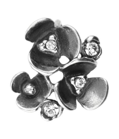 Zilveren Bloementrio met swarovski kristallen Art Nouveau..., Sieraden, Tassen en Uiterlijk, Kettinghangers, Verzenden