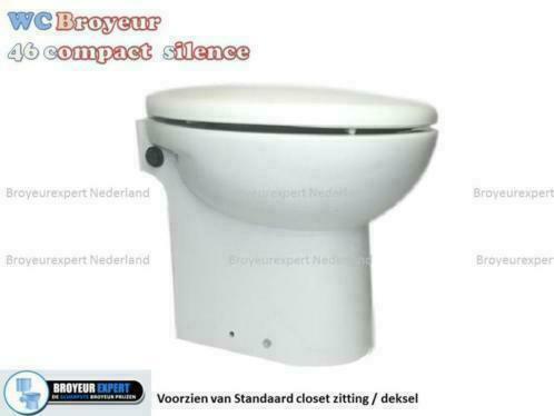 Wc broyeur compact 46 geleverd met pvc standaard wc-bril, Doe-het-zelf en Verbouw, Sanitair, Toilet, Nieuw, Ophalen of Verzenden