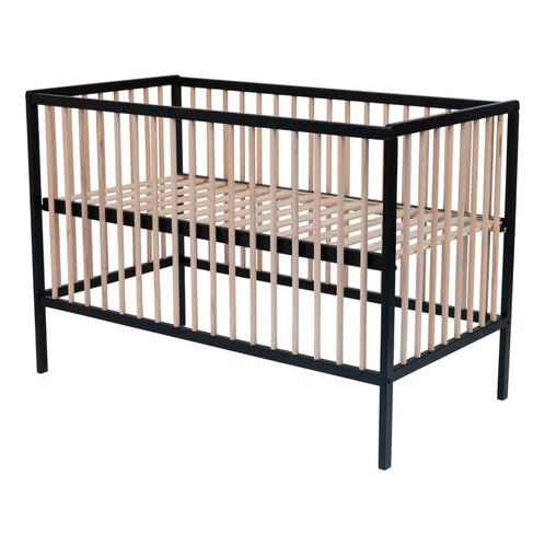 Cabino Baby Bed Happy Open Zwart & Naturel, Kinderen en Baby's, Babywiegjes en Ledikanten, Nieuw, Ophalen of Verzenden