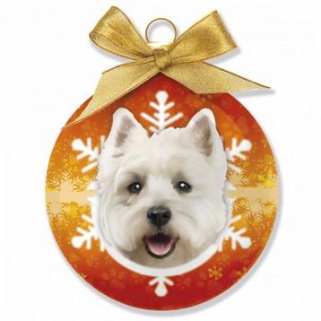 Kerstballen West Highland Terrier honden 8 cm - Kerstbal p..
