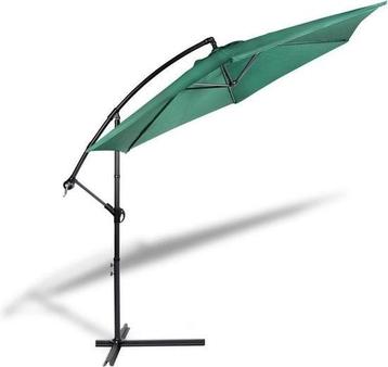 909 OUTDOOR Hangende parasol in donkergroen 2.5 m hoog, Tuin