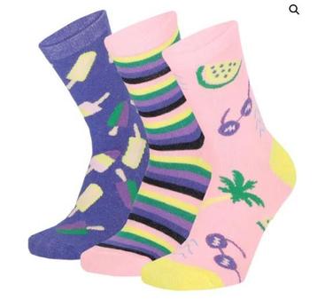 Meisjes sokken met zomerprint 3 paar € 5,95