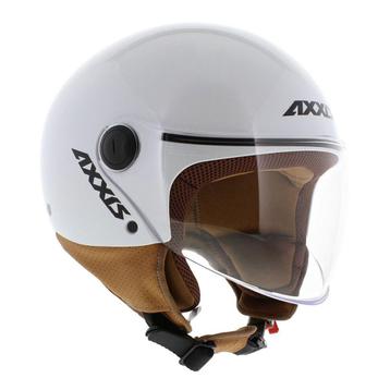 Nieuwe Axxis Square S helm glans wit Scooter Brommer helmen