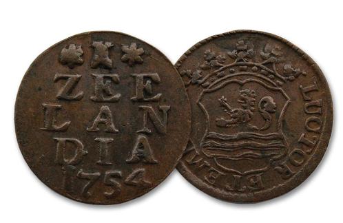 Duit Zeeland uit 1754, Postzegels en Munten, Munten en Bankbiljetten | Verzamelingen, Verzenden