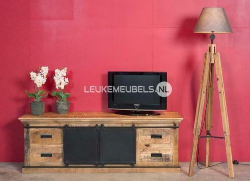 Tv meubel Emma Mangohout + staal, 120 t/m 240 cm breed., Huis en Inrichting, Kasten | Televisiemeubels, 25 tot 50 cm, Nieuw, Overige houtsoorten