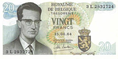 Bankbiljet 20 francs 1964 Zeer Fraai, Postzegels en Munten, Munten en Bankbiljetten | Verzamelingen, Verzenden