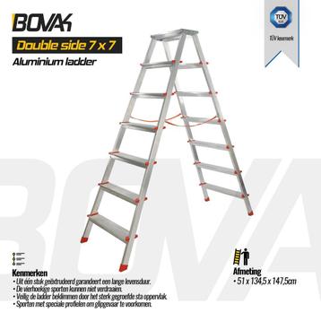 Bovak huishoudtrap -inklapbaar Aluminium keukentrapje-ladder