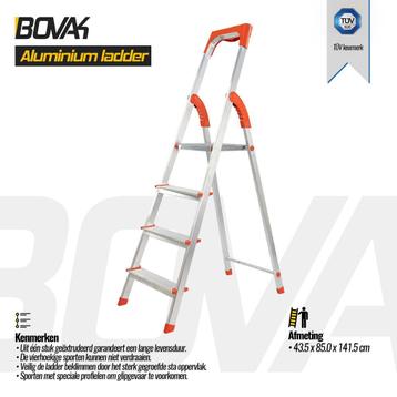 Bovak Huishoudtrap - Keukentrapje - aluminium ladder - trap