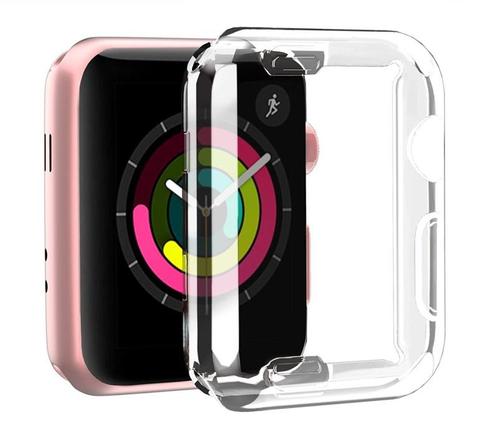 Apple Watch 1/2/3/4/5/6/SE Transparant Soft TPU Hoesje Full, Telecommunicatie, Wearable-accessoires, Nieuw, Ophalen of Verzenden