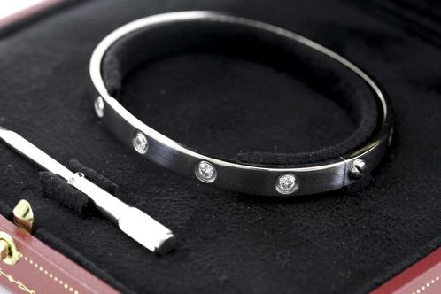 Cartier Love Bracelet 10 Diamanten 18 Karaat Witgoud Armband, Sieraden, Tassen en Uiterlijk, Armbanden, Goud, Zo goed als nieuw
