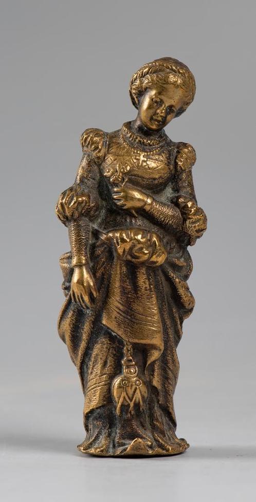 klein verguld bronzen beeldje van een vrouw als lakstempel, Antiek en Kunst, Kunst | Beelden en Houtsnijwerken, Ophalen