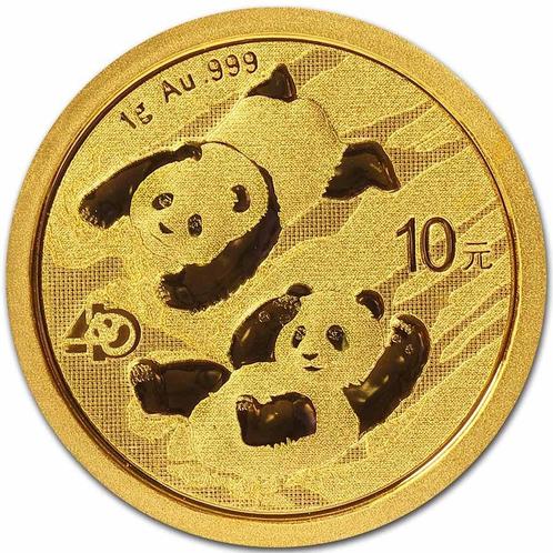 Gouden China Panda 1 gram 2022, Postzegels en Munten, Munten | Azië, Oost-Azië, Losse munt, Goud, Verzenden