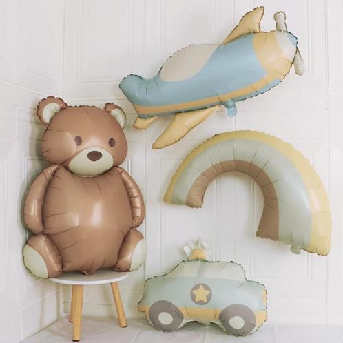 4 grote ballonnenset met beer, vliegtuig, regenboog en auto, Kinderen en Baby's, Kinderkamer | Inrichting en Decoratie, Wanddecoratie