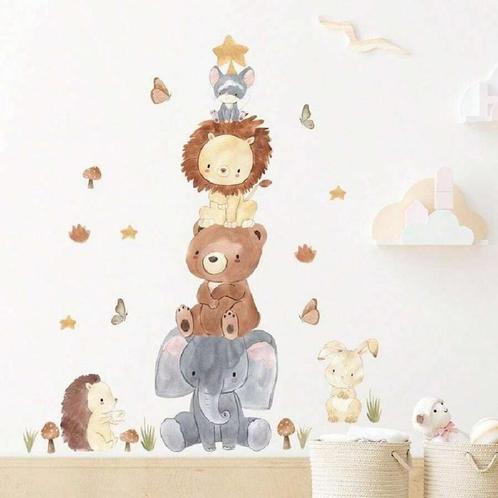 Grote muur- of deur stickersets Happy Jungle Animals, Kinderen en Baby's, Kinderkamer | Inrichting en Decoratie, Wanddecoratie