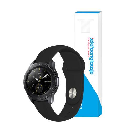 Siliconen smartwatch bandje – Zwart 22mm - Universeel, Telecommunicatie, Mobiele telefoons | Toebehoren en Onderdelen, Bescherming