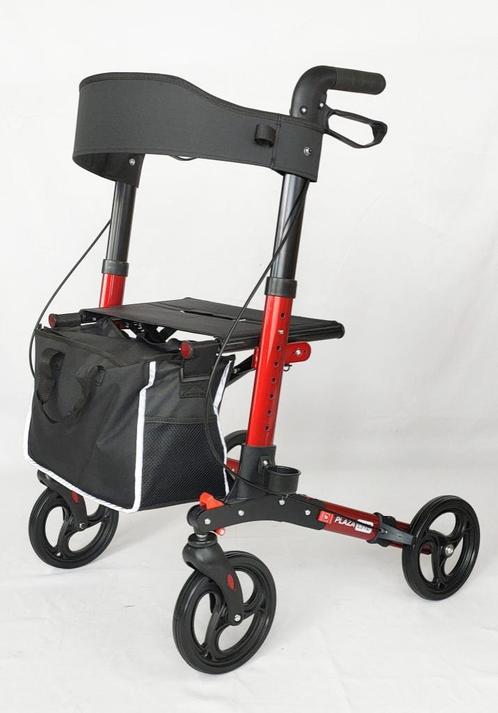 Rollator Plaza Lite Dubbel Opvouwbaar Red (Nieuw), Diversen, Rollators, Nieuw, Lichtgewicht, Opvouwbaar, Ophalen of Verzenden