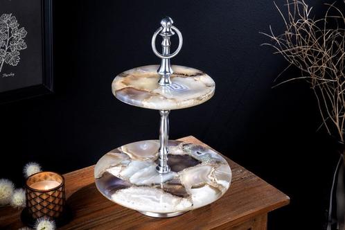 Decoratieve taartstandaard NOBLE 35cm zilveren edelsteen, Huis en Inrichting, Woonaccessoires | Vazen, Ophalen of Verzenden