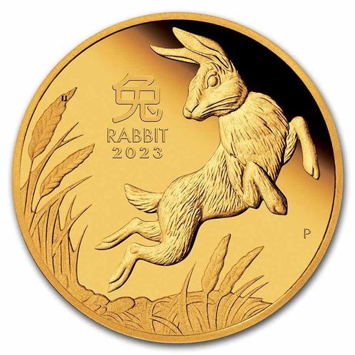 Gouden Lunar III - 1/4 oz 2023 Year of the Rabbit Proof, Postzegels en Munten, Munten | Oceanië, Losse munt, Goud, Verzenden