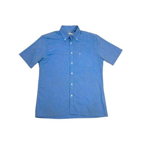 Vintage Yves Saint Lauren Blue Short Sleeved maat S, Kleding | Heren, Overhemden, Zo goed als nieuw, Ophalen of Verzenden