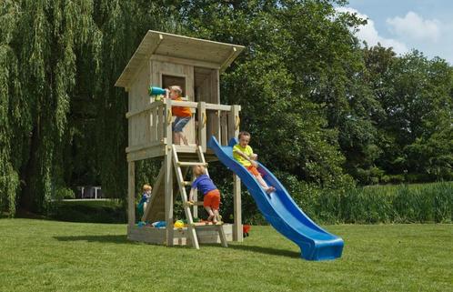 Glijbaan mogelijk | Houten speelhuis | 9x9 palen | Beach Hut, Kinderen en Baby's, Speelgoed | Buiten | Speeltoestellen, Nieuw