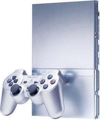 Playstation 2 Console Slim Zilver + Sony Controller, Spelcomputers en Games, Spelcomputers | Sony PlayStation 2, Zo goed als nieuw