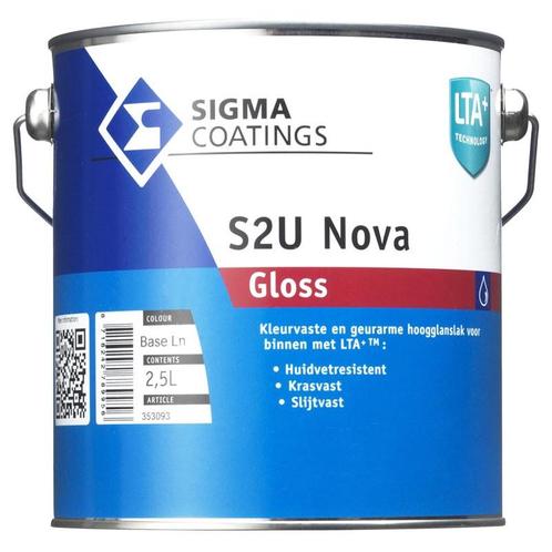 Sigma S2U Nova Gloss / Sigma Contour Aqua PU Gloss RAL 9010, Doe-het-zelf en Verbouw, Verf, Beits en Lak, Nieuw, Verzenden