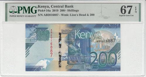 2019 Kenya P 54a 200 Shillings Pmg 67 Epq, Postzegels en Munten, Bankbiljetten | Europa | Niet-Eurobiljetten, Verzenden