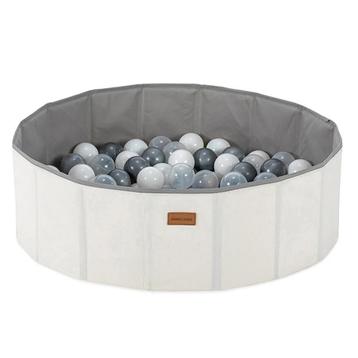 Ballenbak - diameter 80 cm - 90 ballen - offwhite en zilver