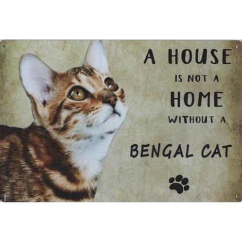 Wandbord Katten - A House Is Not A Home Without A Bengal Cat, Dieren en Toebehoren, Katten-accessoires, Nieuw, Ophalen of Verzenden