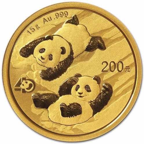 Gouden China Panda 15 gram 2022, Postzegels en Munten, Munten | Azië, Oost-Azië, Losse munt, Goud, Verzenden