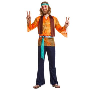 Hippie 60S Kostuum Oranje Heren