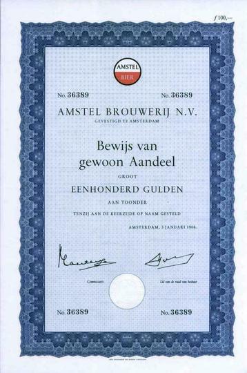 Aandeel Amstel Bier met mooi Amstel logo