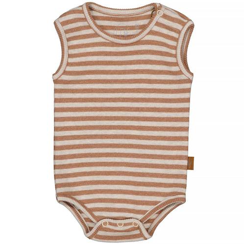 Romper Emilia (aop brown mocha stripe), Kinderen en Baby's, Babykleding | Maat 62, Nieuw, Nacht- of Onderkleding, Verzenden