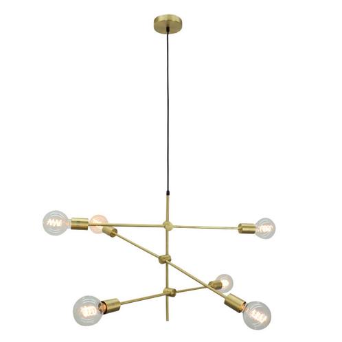 Moderne hanglamp messing, Nica, Huis en Inrichting, Lampen | Hanglampen, Nieuw, Metaal, 75 cm of meer, Ophalen of Verzenden