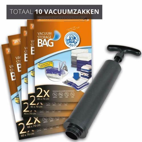Pro pakket vacuumzakken voor op reis Set 10 zakken + pomp, Sieraden, Tassen en Uiterlijk, Koffers, 60 tot 70 cm, Nieuw, 35 tot 45 cm